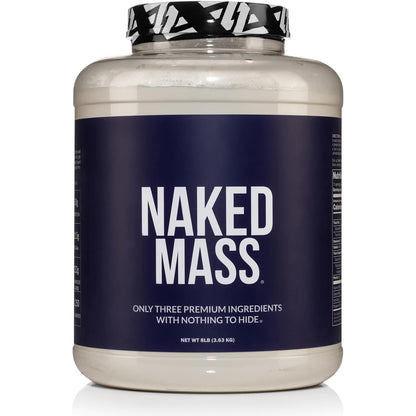 NAKED Mass - Natural Weight Gainer Protein Powder - 8 LB Bulk, GMO Free, Gluten Free & Soy Free. No Artificial Ingredients - 1,250 Calories per Serving