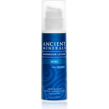Ancient Minerals Magnesium Lotion Ultra with MSM Pure Genuine Zechstein Magnesium Lotion for Topical Application (5oz)