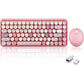 Perixx PERIDUO-713PP Wireless Mini Keyboard and Mouse Combo - Retro Round Key Caps - Pastel Purple - US English Layout (PD-713PPUS-11953)