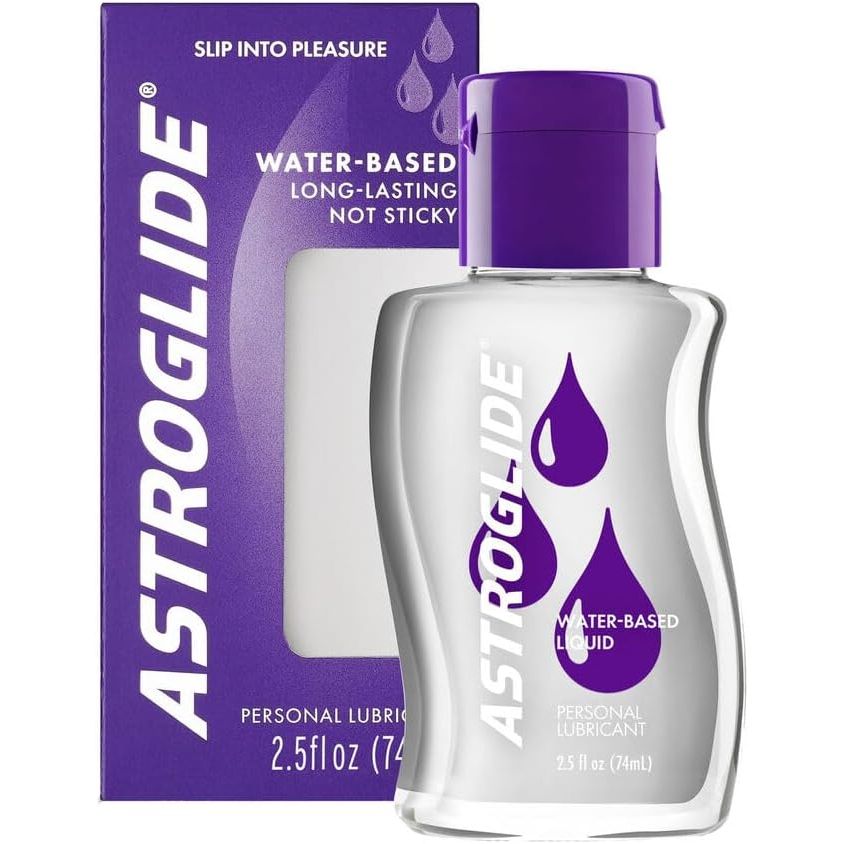 Astroglide Water Based Lube (2.5oz), Liquid Personal Lubricant for Long-Lasting Pleasure for Men, Women and Couples, Safe for Toys, Travel-Friendly Size