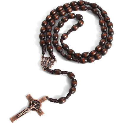 KOMI Catholic Rosary Beads for Men Holy Prayer Beads Rosary Necklace with Crucifix Cross Rosary Catholic Gifts