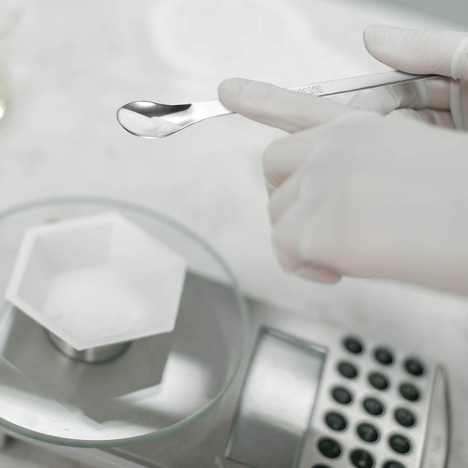 22 Pieces Stainless Steel Lab Spatula Micro Scoop Set Laboratory Sampling Spoon Mixing Spatula for Powders Gel Cap Filler - My Store