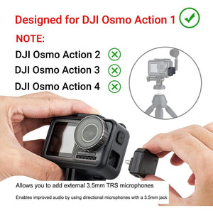 JJC Dual USB-C 3.5mm Mic Adapter for DJI Osmo Action 1 (Only),Not Compatible with DJI Osmo Action 2 3 4,Audio Adapter Vlogging Accessories for OSMO Action 1 Camera (Only)