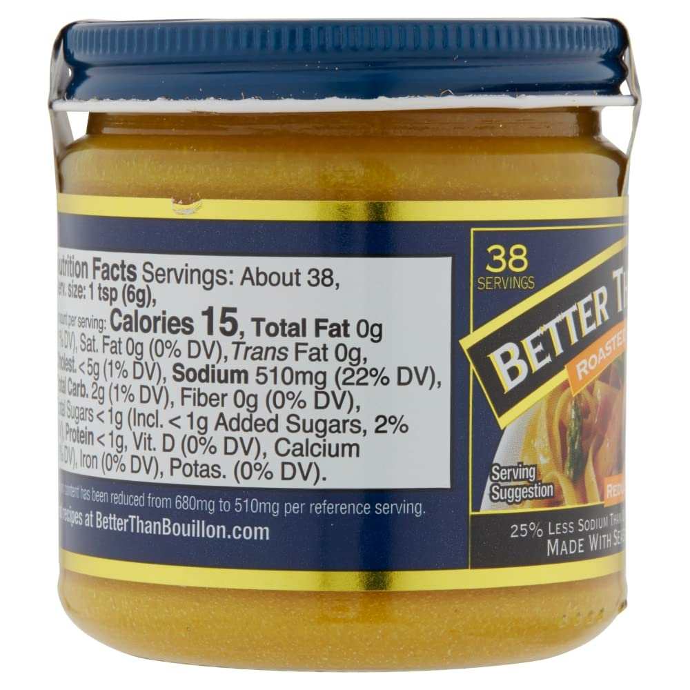 Buy now Better Than Bouillon Reduced Sodium Roasted Chicken Base, Made with Seasoned Roasted Chicken & Less Sodium, 38 Servings Per Jar 8 Ounce (Pack of 2) at indiglob india