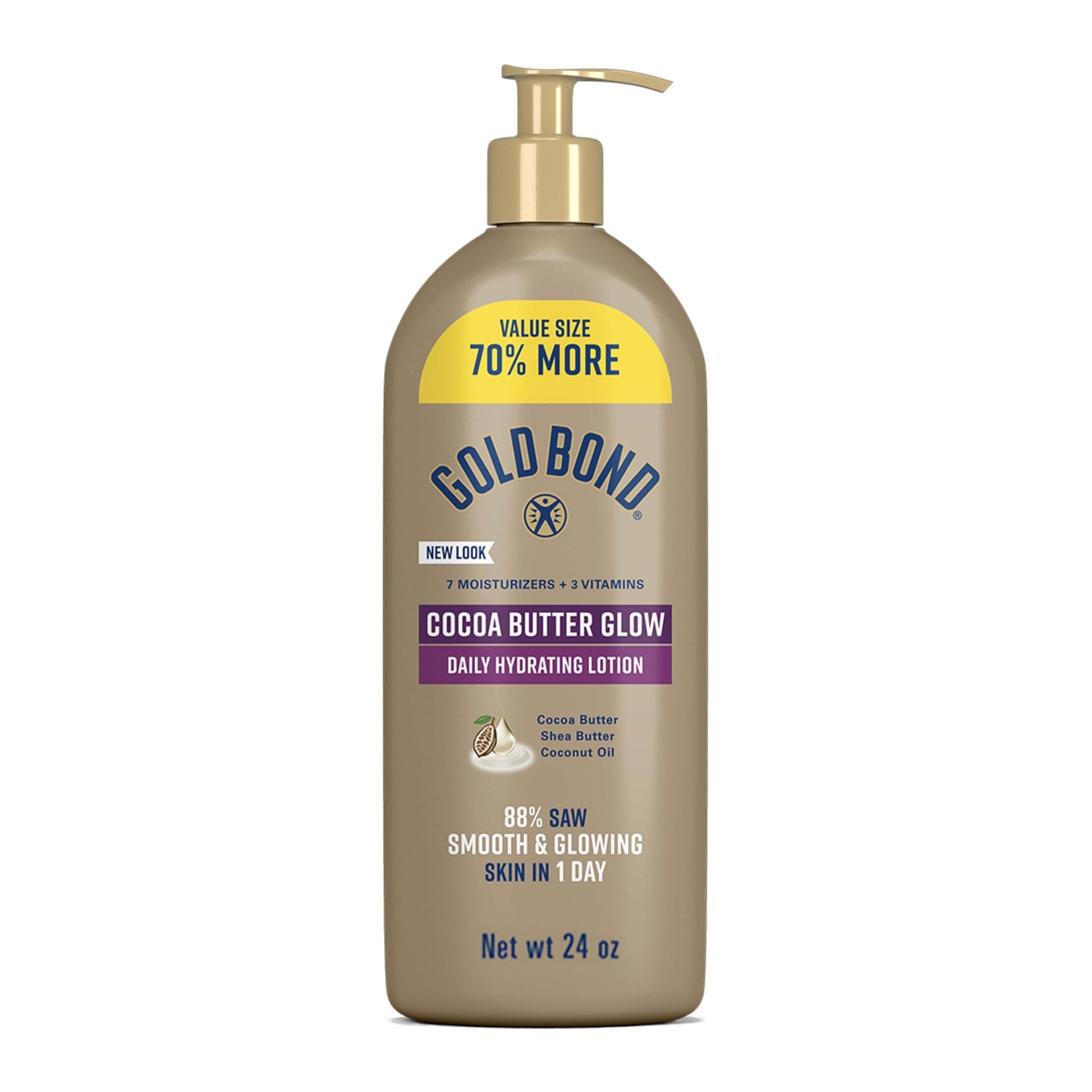 Buy now Gold Bond Cocoa Butter Glow Daily Hydrating Lotion with Shea Butter, Cocoa Butter & Coconut Oil, Exfoliating Moisturizer for Dry Skin, 14 oz. 24 Fl Oz (Pack of 1) at indiglob india