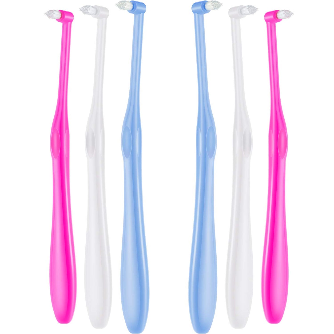 Boao 6 Pieces Tuft Toothbrush Tufted End-tuft Soft Trim Single Compact Interdental for Detail Cleaning Tapered Brush(Tapered Brush)