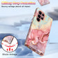Btscase Case for Samsung Galaxy S22 Ultra 5G, Marble Pattern 3 in 1 Heavy Duty Shockproof Full Body Rugged Hard PC+Soft Silicone Drop Protective Women Girl Covers, Rose Gold