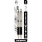 Zebra Pen F-402 Stainless Steel Retractable Ballpoint Ink Pens 2-Pack, Black Ink, 0.7mm Fine Point, Easy-Glide Ink, Non-Slip Grip, Metal Clip, Refillable With F-Refill (29212)