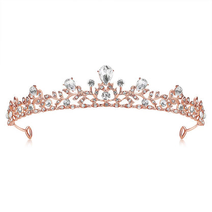 Lovelyshop Royal Crystal Princess Alloy Tiara Headpiece for Girls in Wedding Party-Silver