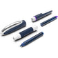 Schneider One Change Rollerball Pen, Refillable, 0.6 mm Ultra-Smooth Tip, Blue/White Barrel, Violet Ink, Box of 5 Pens (183708),Purple