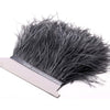 YEQIN 2 Yards Natural & Soft Ostrich Feathers Fringe Trims Ribbon - Used for Dress, Sewing Decoration, Craft Clothing, Boots, Wedding Decoration, DIY, Etc (mistyrose) - dark silver gray