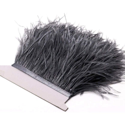 YEQIN 2 Yards Natural & Soft Ostrich Feathers Fringe Trims Ribbon - Used for Dress, Sewing Decoration, Craft Clothing, Boots, Wedding Decoration, DIY, Etc (mistyrose)