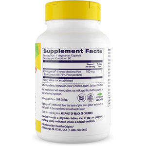 Healthy Origins Pycnogenol 100 mg (Nature's Super Antioxidant, Non-GMO, Gluten Free, Cardiovascular Support), 60 Veggie Caps