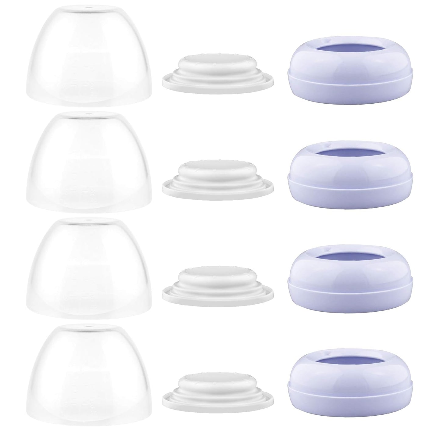 Maymom Dome Caps, Screw Rings, Sealing Discs Compatible with Avent Natural Bottles, PP Bottles; No Nipple Included. Convert Avent Classic Bottle Into Natural