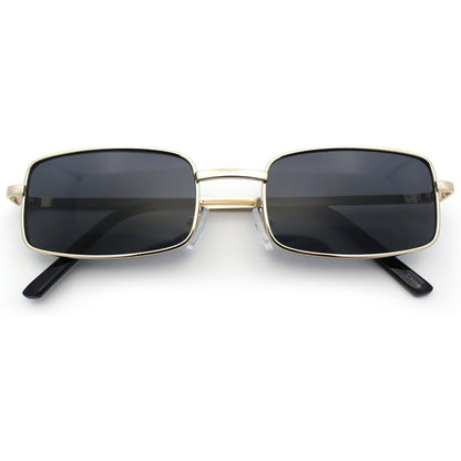 SA106 Mens Retro Vintage Narrow Rectangular Pimp Metal Sunglasses