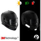 VFLUO - Kit 4 Retro Reflective Stripes Stickers for Mortorcyle Helmet - Stickers Approved to FR Dimension - High Visibility, 3M™ Technology - Discreet and design - Maximum Grip