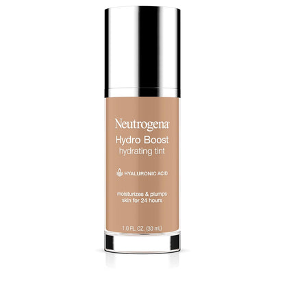Neutrogena Hydro Boost Hydrating Tint Foundation Makeup for Dry Skin, with Hyaluronic Acid, Lightweight Oil-Free Water Gel, Non-Comedogenic, 20 Natural Ivory, 1.0 fl. oz