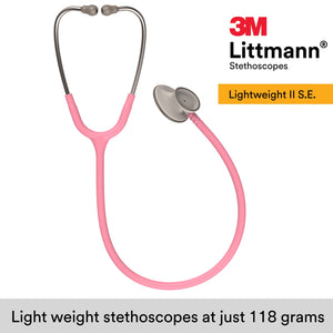 3M Littmann Lightweight II S.E. Stethoscope, 2456, 28" Pearl Pink Tube