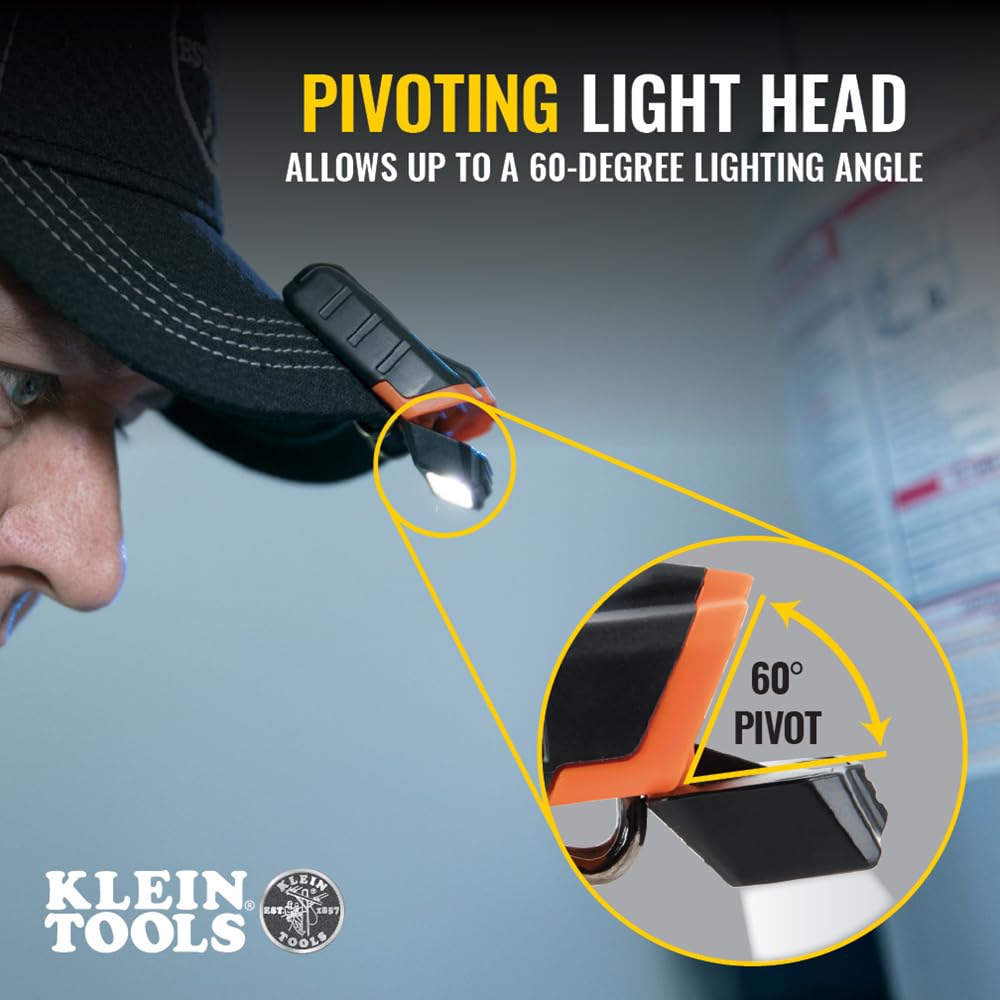 Buy now Klein Tools 56402 LED Light, Cap Visor Clip Light has Pivoting Head, 2xAAA Batteries, for Work, Running, Outdoor Hiking, Camping, Fishing at indiglob india