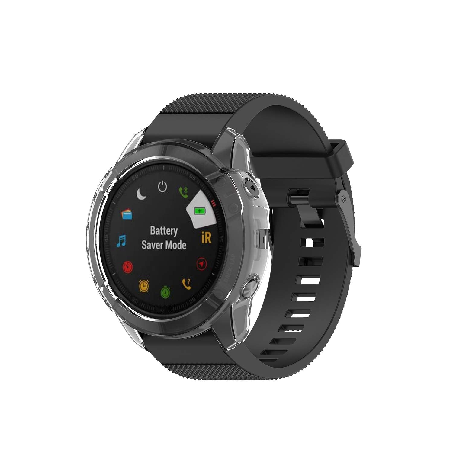 Buy now RuenTech Case Cover Compatible with Garmin Fenix 6X/6X Pro/Fenix 6X Sapphire Case Protector TPU Protective Case Frame for Fenix 6X Smart Watch (Black&Transparent) at indiglob india