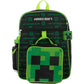 BIOWORLD Boys' Minecraft Creeper Youth 5 Piece Backpack Set, Green, One Size