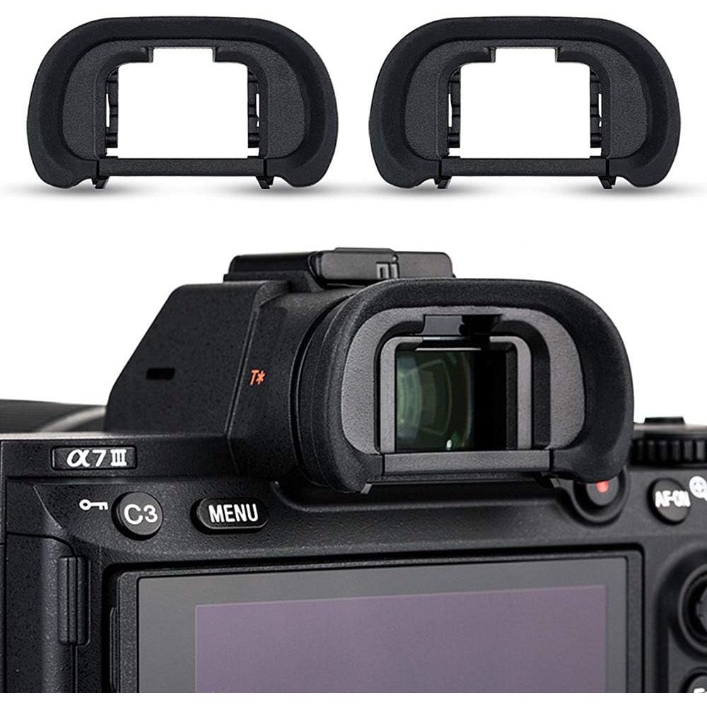 2 Pack Camera Eyecup Eye Cup Eyepiece Spare Replacement for Sony A9II A7RIV A7RIII A7III A7RII A7SII A7II A7R A7S A7 A9 A99II A58, Replaces Sony FDA-EP18 FDA-EP16 FDA-EP15