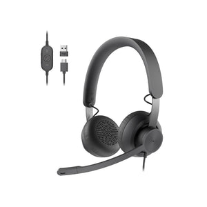 Buy now Logitech Zone 750 Wired On-Ear Headset with Advanced Noise-canceling Microphone, Simple USB-C and Included USB-A Adapter, Plug-and-Play Compatibility for All Devices at indiglob india