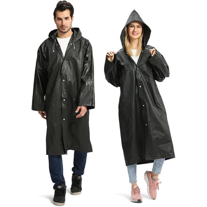 Opret 2 Pack Raincoats for Adults Reusable, EVA Rain Ponchos Lightweight Rain Coat Waterproof Rain Gear for Men and Women