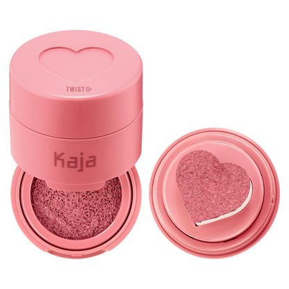 KAJA Blusher - Cheeky Stamp 02 Saucy | Buildable & Blendable Shade with Heart-shaped Applicator, Sunkissed Finish, Travel size, Hygienic, Suitable for Beginners, Portable, Korean Makeup, 0.17 Oz