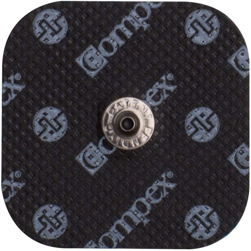 Compex Easy Snap Electrodes 2in x 2in for Edge, Performance, Sport Elite Muscle Stimulators - 1 Pack (4 Electrodes) – Blue, 4 Count (Pack of 1)