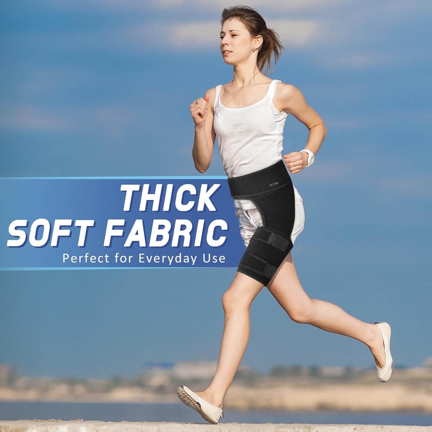 beister Men and Women Adjustable Hip Groin Stabilizer and Hip Brace for Sciatica Pain Relief, Thigh Leg Compression Support Wrap Sleeve for, Hip Joint Pain, Quad Hamstring Joints Recovery - My Store