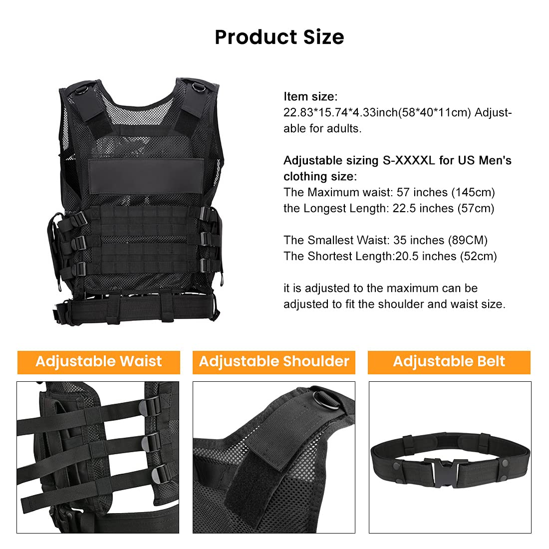 Buy now Marmot Tactical Vest Durable Mesh Vest with Detachable Belt & Holster for Subcompact/Compact/Standard Pistol at indiglob india