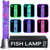 Fish Lamp Sensory Bubble Tube Bubble Lamps Aquarium Night Light 6 LED Color Changing Sensory Tubes Table Lamp Lava Bedroom Lamps Home Decor Desk Fake Fish Tank Birthday Gifts for Women Men 1.9FT - Fish