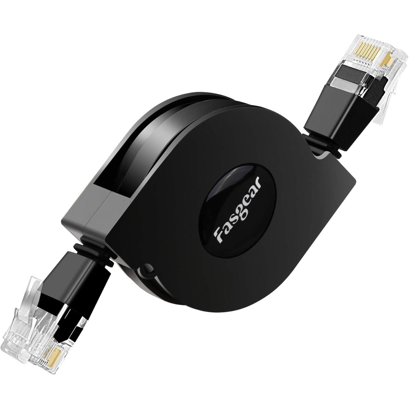 Fasgear Cat6 Ethernet Cable [1 Pack 1m/3ft Black] Adjustable Flat Internet Network LAN Patch Cord High Speed 10Gbps Cat6 Computer Wire with RJ45 Connectors for Modem Router, PC, Mac, Laptop