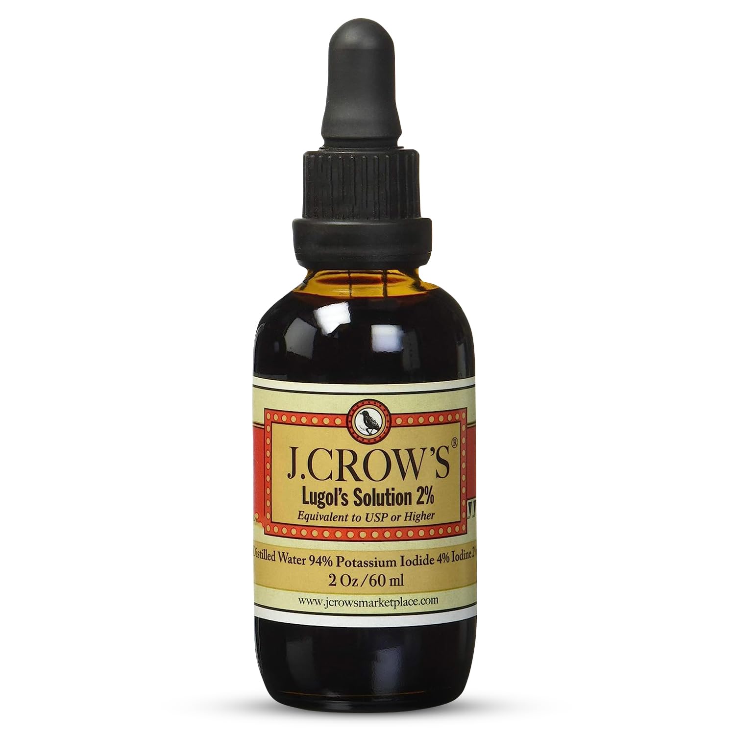 Buy now J.CROW'S® Lugol's Solution of Iodine 2% 2 oz (3 Bottles) – Premium Iodine & Potassium Iodide Liquid, Gluten &, Alcohol-Free Natural Brine Extract, No Expiration at indiglob india