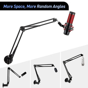 Buy now Microphone Wall Mount Boom Arm - Microphone Wall Mount for Mic holder，Horizontal Mounting Wall，Space Saving Desktop Metal Mic Stand Clamp by SUNMON at indiglob india