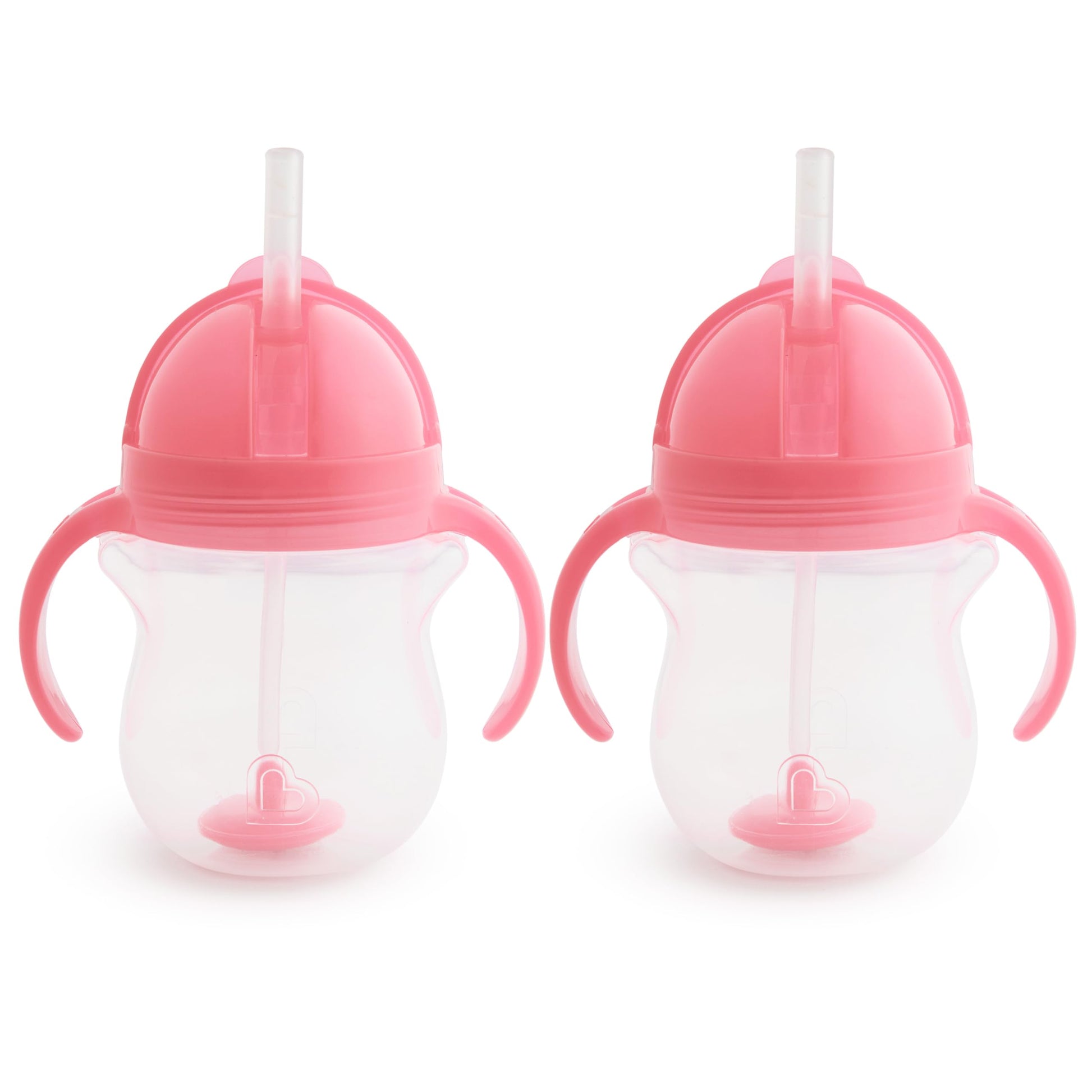 Buy now Munchkin Any Angle Sippy Cup for Toddlers, Spill Proof Weighted Straw Cup with Transition Handles for Babies 6 Months and Up, 7 Ounce, Blue Pink 2 Count at indiglob india