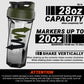 HELIMIX 2.0 Vortex Blender Shaker Bottle Holds upto 28oz | No Blending Ball or Whisk | USA Made | Portable Pre Workout Whey Protein Drink Shaker Cup | Mixes Cocktails Smoothies Shakes | Top Rack Safe