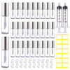 AMORIX 50PCS Mini Lip Gloss Tubes with Wand 1.2ml Empty Lip Gloss Containers Refillable Travel Lip Balm Bottles for Samples with 5ml Syringes DIY Lip Gloss Base + Tag Labels (Rose Gold) - 50PCS - Silver