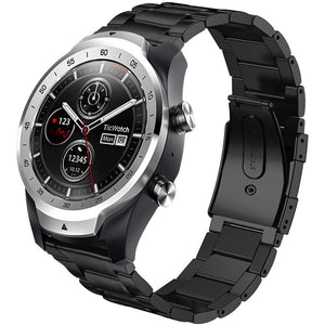 Aimtel Compatible with TicWatch Pro 3 Band/Pro 4G LTE/Pro 2020 Bands, 22mm Stainless Steel Wristband Metal Replacement Strap for Ticwatch Pro Series Smartwatch (Black)