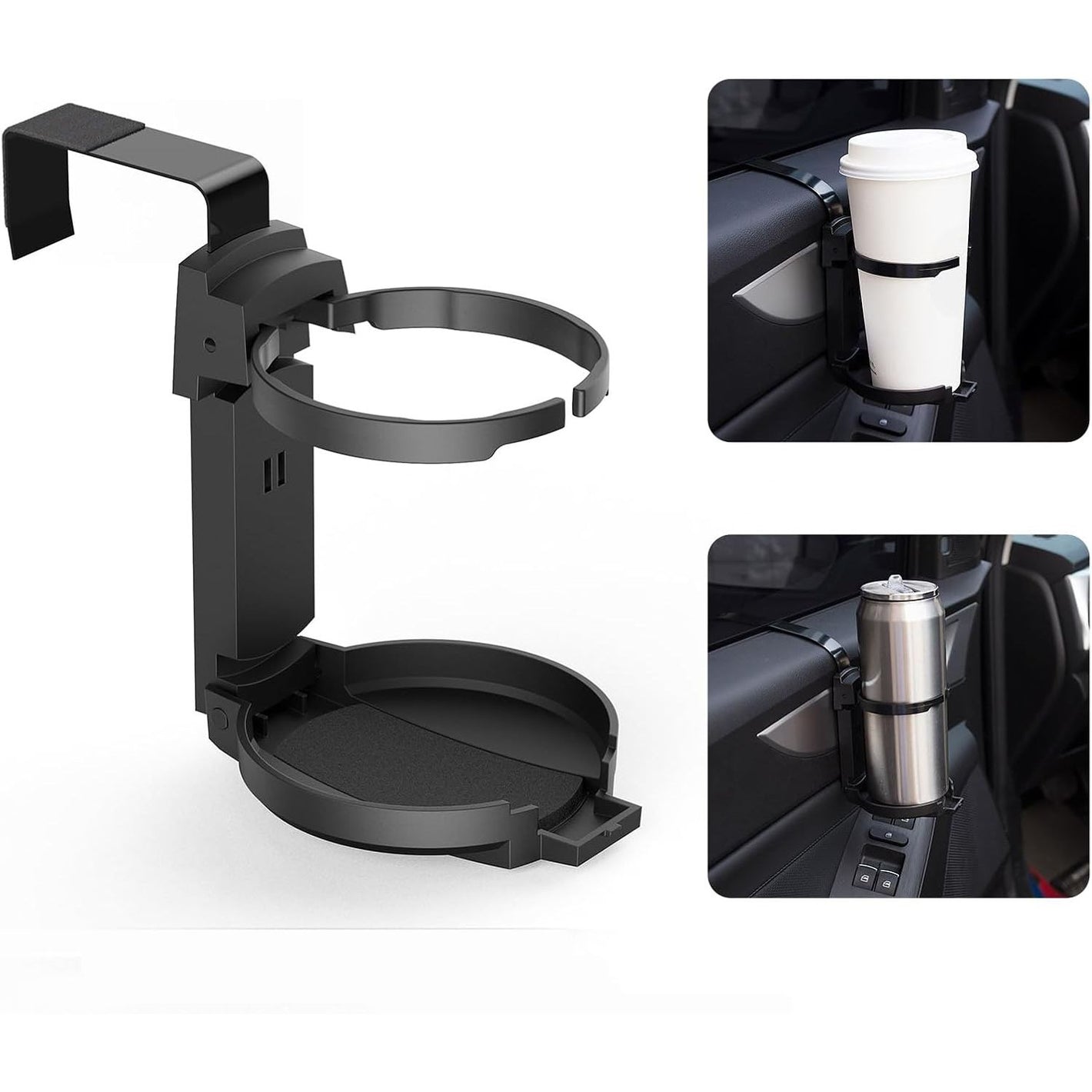 Car Cup Holder, Vehicle Door Cup Holder, Adjustable Folding Drink Holder for Truck Interior, Soda Cans, Water Bottles, Coffee