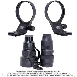 82mm Metal Tripod Mount Ring Lens Collar Compatible with Sigma 105mm F1.4 DG HSM Art & Sigma 100-400mm F5-6.3 DG DN OS, Lens Support Holder Bracket Bottom is Arca-Swiss Fit Quick Release Plate