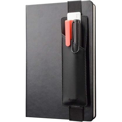 Adjustable Elastic Band Pen Holder, Pencil Holder, Pen Sleeve Pouch for Hardcover Journals, Notebooks, Planners, Binders, Fit Notebooks from 8" to 11” in Height, PU Leather, Detachable, Black