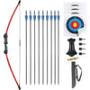 45" Youth Bow and Arrows Set for Kids 8-12 Teens Recurve Archery Beginner Gift Longbow Kit, Outdoor Hunting Play Gift Toys, 9 Arrows, 4 Target Face for Backyard Game Age 12-14 14-16 - Red