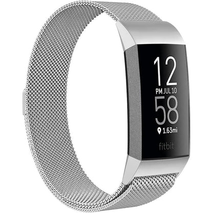 ZWGKKYGYH Metal Bands Compatible with Fitbit Charge 4/Charge 3/Charge 3 SE, Stainless Steel Mesh Band Replacement Accessories Bracelet Strap for Women Men, Silver Small