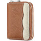 Linno RFID 20 Slots Credit Card Holder Genuine Leather Small Wallet for Women or Men with Zipper