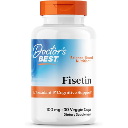 Doctor's Best Fisetin with Novusetin, Non-GMO, Vegan, Gluten & Soy Free, 100 mg, 30 Count