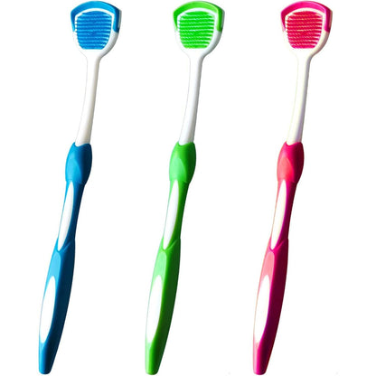 Tongue Brush, Tongue Scraper, Tongue Cleaner, Tongue Scraper Brush, Tongue Cleaner Brush, Tongue Brushes Helps Fight Bad Breath, 3 Tongue Scrapers, 3 Pack (Blue & Orange & Red)