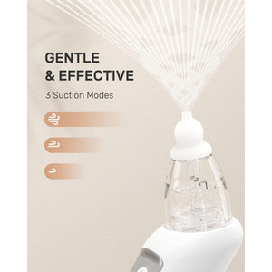 HEYVALUE Nasal Aspirator for Baby, Electric Baby Nose Sucker, Automatic Nose Cleaner with 3 Silicone Tips, Adjustable Suction Level and Music Soothing Function