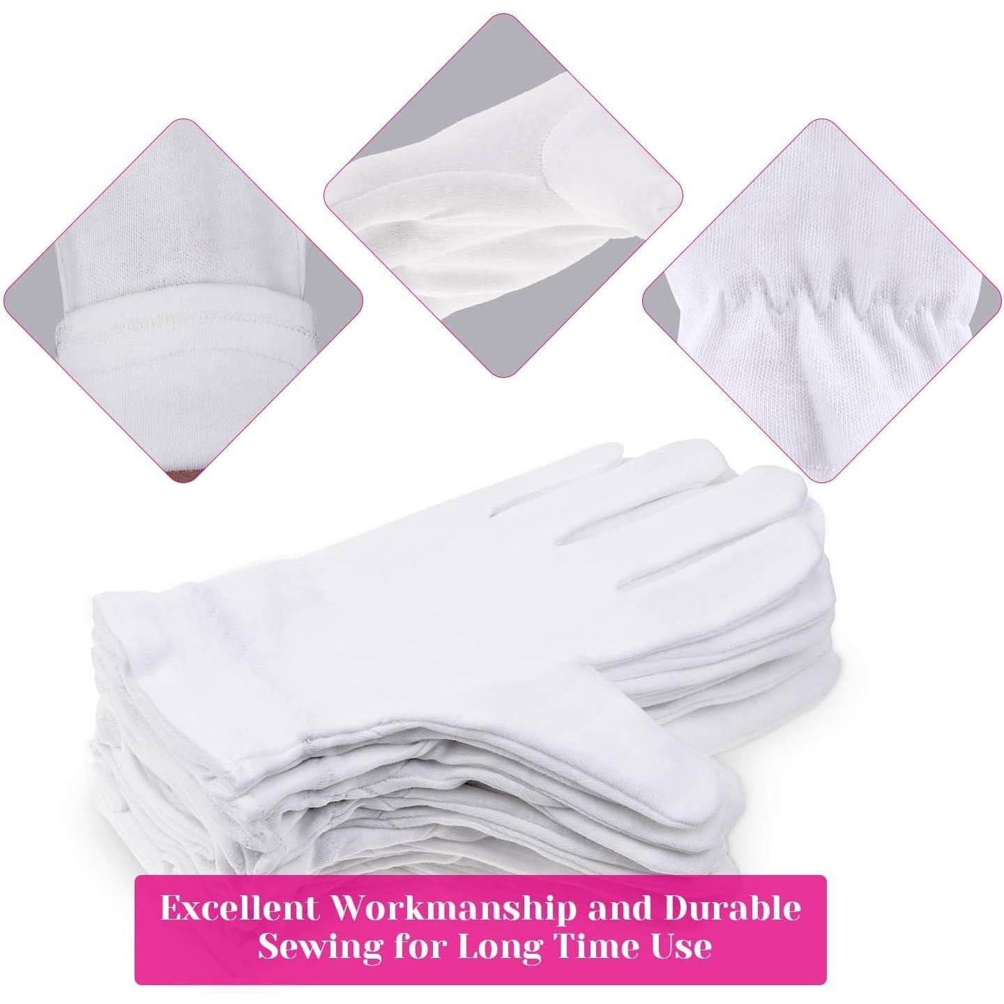 100 Percent Cotton Gloves for Dry Hands Eczema, Selizo 10 Pairs White Cotton Gloves for Women Dry Hands Moisturizing Cosmetic Sensitive Irritated Skin Spa - My Store